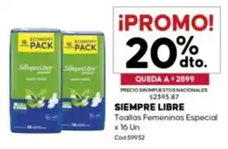 Diarco Siempre libre toallas femeninas especial oferta