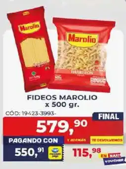 Maxiconsumo Marolio fideos oferta