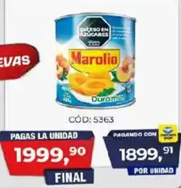 Maxiconsumo Marolio duraznos oferta