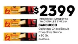 Diarco Bauducco galletitas choco biscuit chocolate blanco oferta