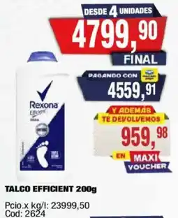 Maxiconsumo Rexona talco efficient oferta