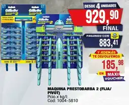 Maxiconsumo Gillette maquina prestobarba 2 oferta