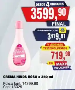 Maxiconsumo Hinds crema rosa oferta