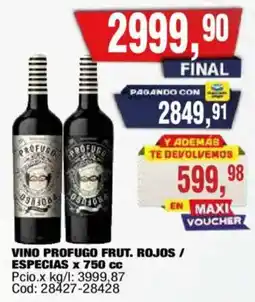 Maxiconsumo Profuguo vino frut. rojos / especias oferta
