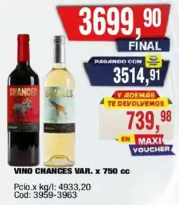 Maxiconsumo Chances vino var. oferta