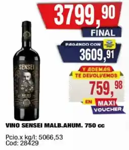 Maxiconsumo Sensei vino malb.ahum. oferta