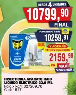 Maxiconsumo Raid insecticida aparato liquido electrico oferta