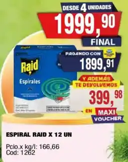 Maxiconsumo Raid espirales oferta