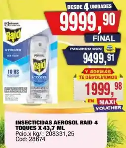 Maxiconsumo Raid insecticidas aerosol 4 toques oferta