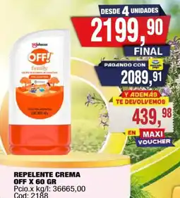 Maxiconsumo Off repelente crema oferta