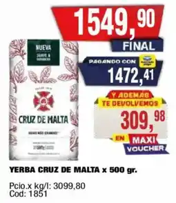 Maxiconsumo Cruz de Malta yerba oferta