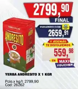 Maxiconsumo Andresito yerba mate oferta