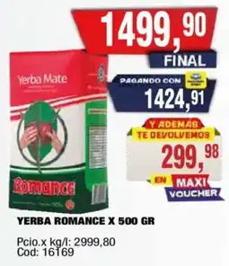 Maxiconsumo Romance yerba mate oferta