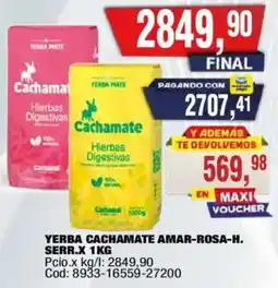 Maxiconsumo Cachamate yerba mate amarillo-rosa oferta