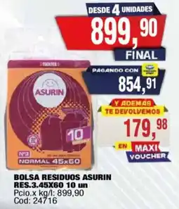 Maxiconsumo Asurin bolsa residuos oferta