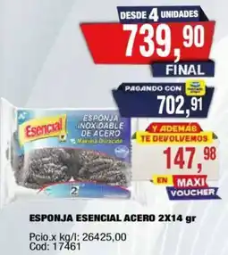 Maxiconsumo Esencial esponja inoxidable de acero oferta