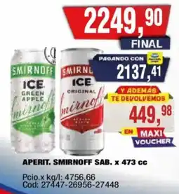 Maxiconsumo Smirnoff aperitivo ice oferta