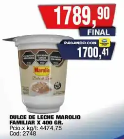 Maxiconsumo Marolio dulce de leche familiar oferta