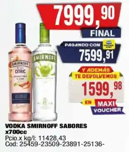Maxiconsumo Smirnoff vodka sabores oferta