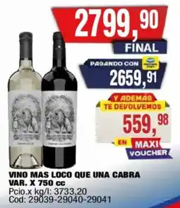 Maxiconsumo Vino mas loco que una cabra oferta