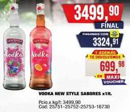 Maxiconsumo New style vodka sabores oferta