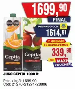 Maxiconsumo Cepita jugo 1000 lt oferta