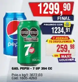 Maxiconsumo Pepsi - 7 Up 354 cc oferta