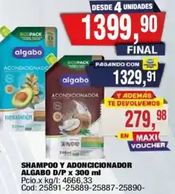 Maxiconsumo Algabo shampoo y adoncionador oferta