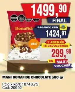 Maxiconsumo Bonafide mani chocolate oferta