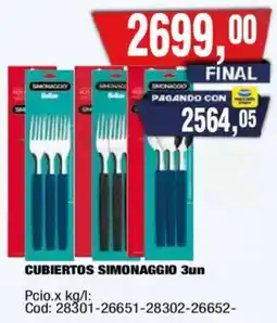Maxiconsumo Simonaggio cubiertos 3un oferta
