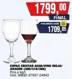 Maxiconsumo Cristar copas agua/vino rioja/aragon oferta