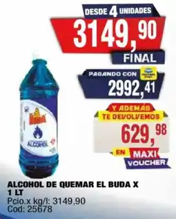 Maxiconsumo Buda alcohol de quemar oferta