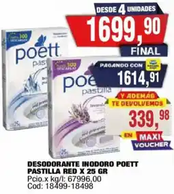 Maxiconsumo Poett desodorante inodoro pastilla red oferta