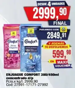 Maxiconsumo Comfort enjuague concentrado d/p oferta