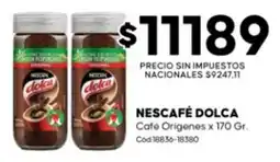 Diarco Nescafe dolca cafe origenes oferta