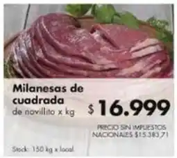 Disco Milanesas de cuadrada de novillito oferta