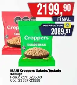 Maxiconsumo Croppers mani salado/tostado oferta