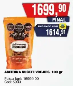 Maxiconsumo Nucete aceitunas verdes pescarozadas oferta