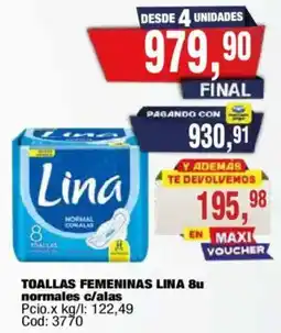 Maxiconsumo Lina toallas femeninas oferta