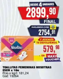 Maxiconsumo Nosotras toallitas femeninas oferta