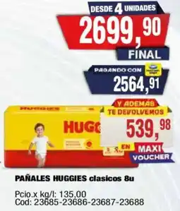 Maxiconsumo Huggies pañales clásicos oferta