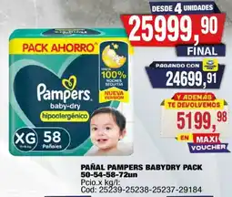 Maxiconsumo Pampers pañal baby-dry oferta