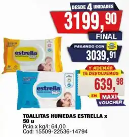 Maxiconsumo Estrella toallitas humedas baby oferta