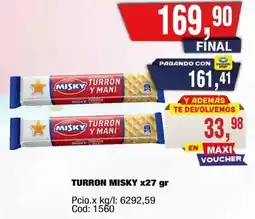 Maxiconsumo Misky turron y mani oferta