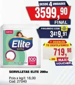 Maxiconsumo Elite servilletas extra oferta