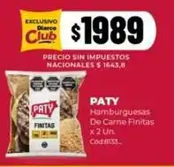 Diarco Paty - hamburguesas de carne finas oferta