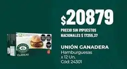 Diarco Unión - hamburguesas x 12 un. cód: 24301 oferta