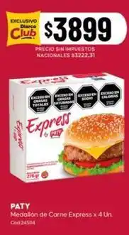 Diarco Express - medallón de carne x 4 un. cod.24594 oferta