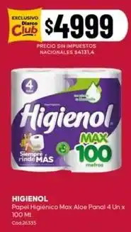 Diarco Papel higi00enico max aloe panal 4 un x 100 mt oferta