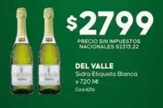 Diarco Del valle - sidra etiqueta blanca x 720 ml oferta